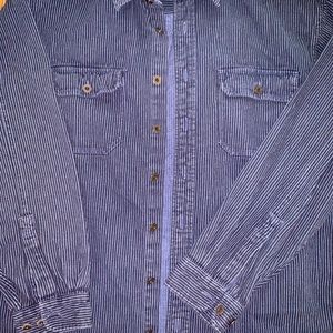 Vintage LL Bean Blue Denim Pinstripe Shirt